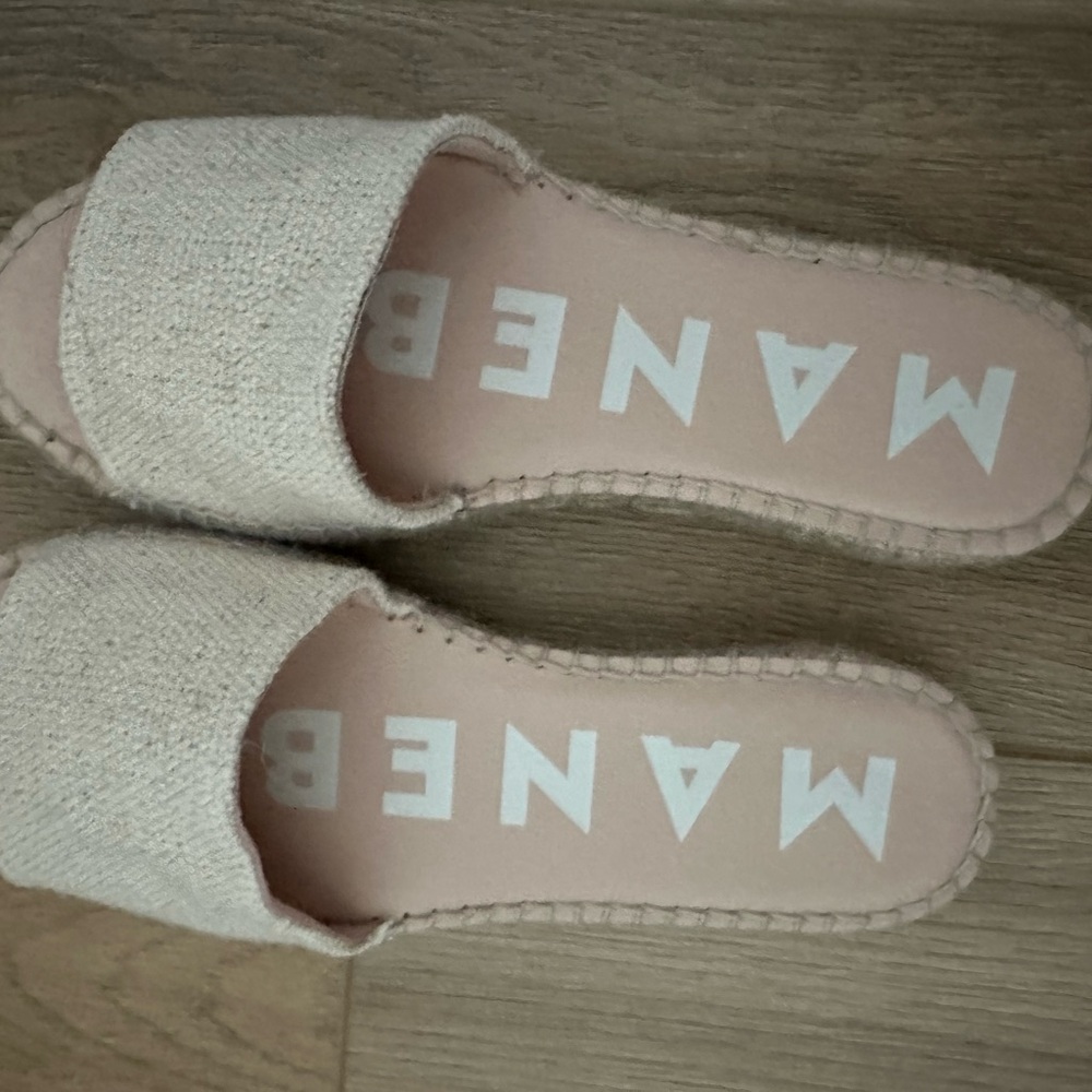 Manebi Tan Cloth Slides